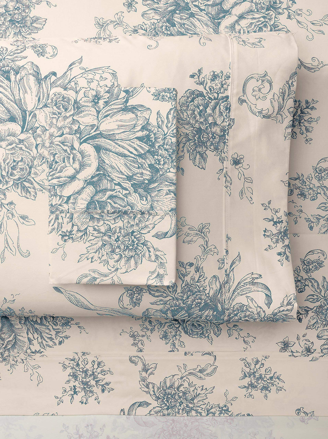 Melange Home 235452 Mélange Home Light Blue Toile Full Sheet Set Light Blue - Full