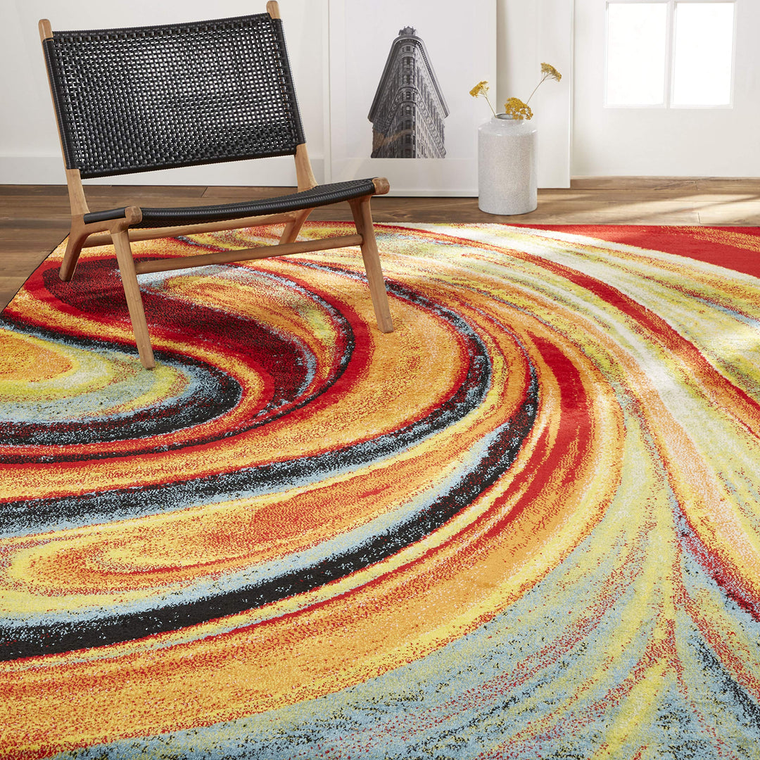 Home Dynamix Adja Modern Area Rug Splash (9'2" x 12'5") 9'2"x12'5" - Red/Blue