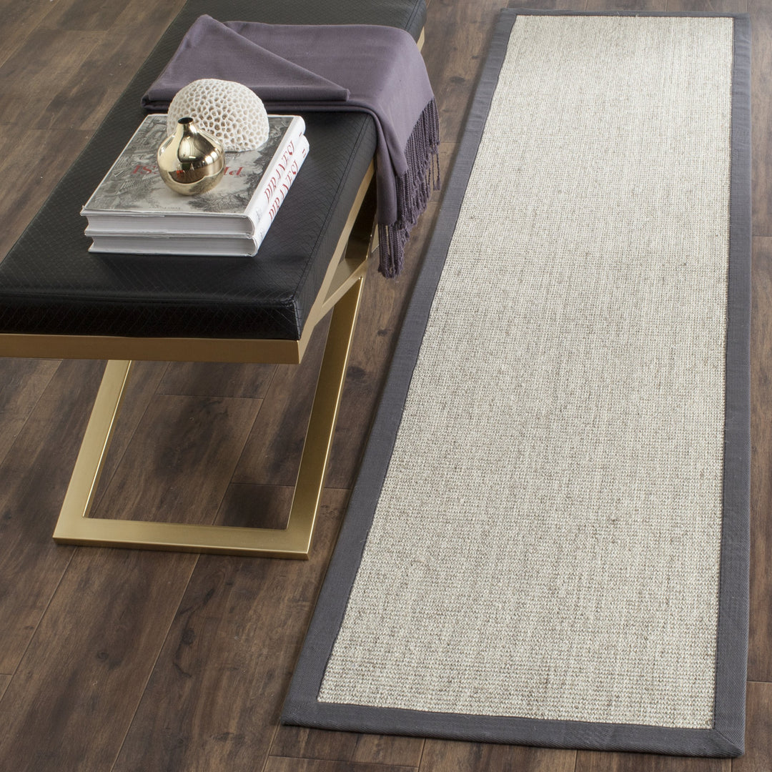 SAFAVIEH Natural Fiber Collection Accent Rug - 2' x 4' Marble & Grey Border