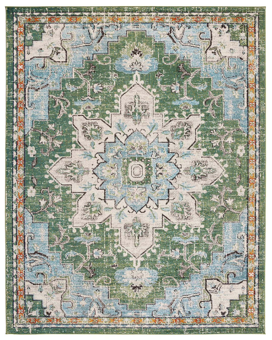 SAFAVIEH Madison Collection Area Rug - 6' x 9' Green & Turquoise Boho Chic