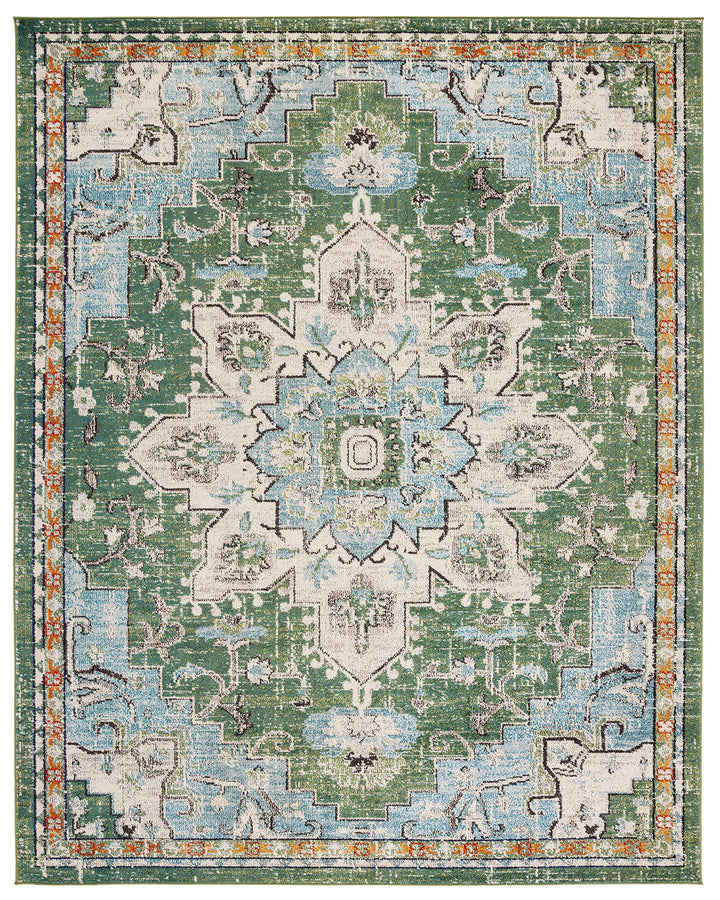 SAFAVIEH Madison Collection Area Rug - 6' x 9' Green & Turquoise Boho Chic