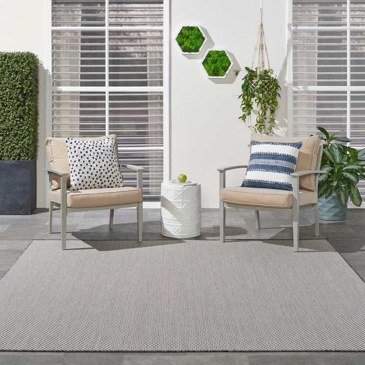 Nourison Courtyard Indoor/Outdoor Modern Geometric Area Rug