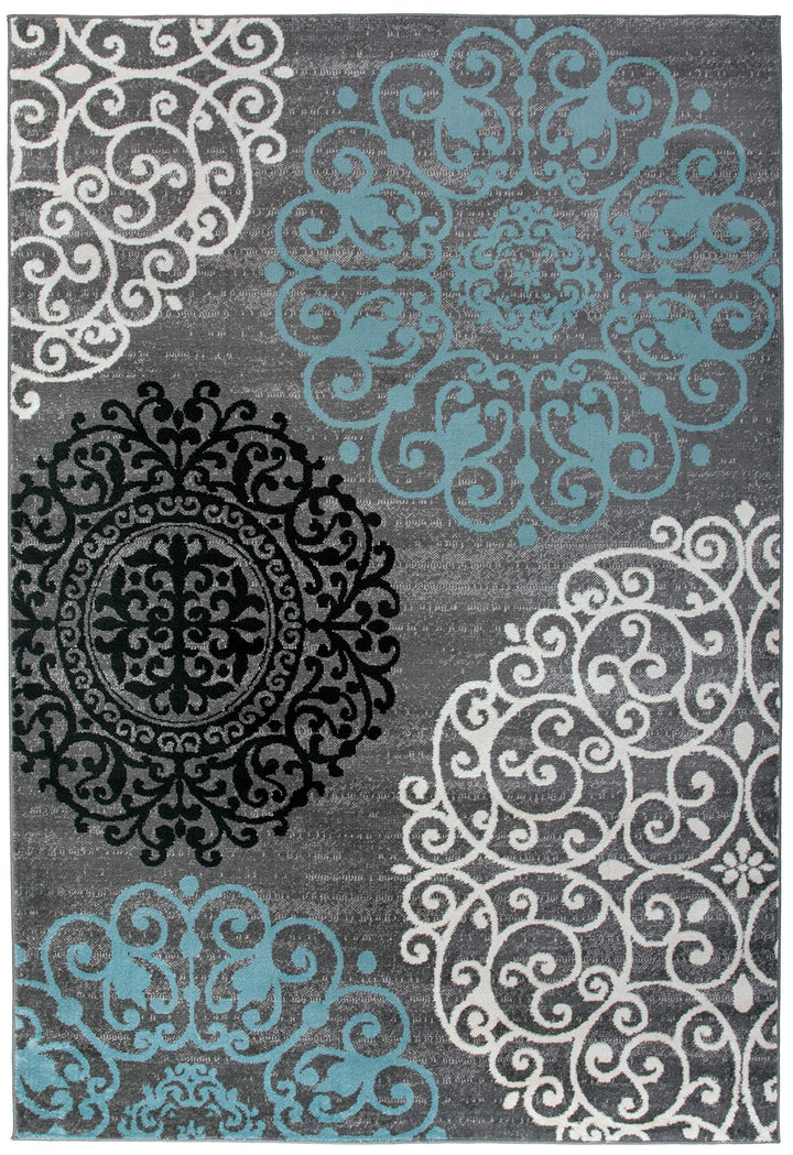 Rugshop Contemporary Modern Floral Design Area Rug