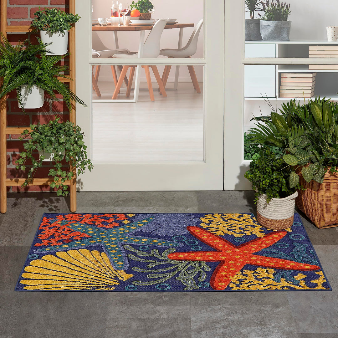 Nourison Aloha Coastal Starfish Indoor/Outdoor Area Rug