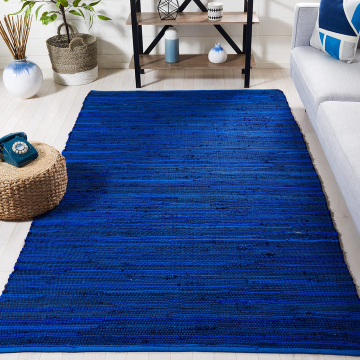 SAFAVIEH Rag Rug Collection Accent Rug - 4' x 6' Blue & Multi Handmade Boho