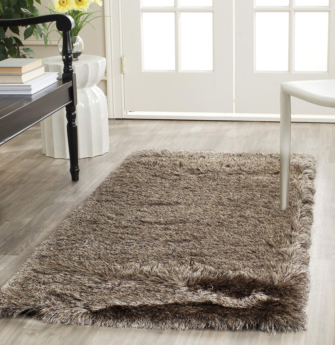 SAFAVIEH Paris Shag Collection Runner Rug - 2'3" x 12' Sable Handmade Silken