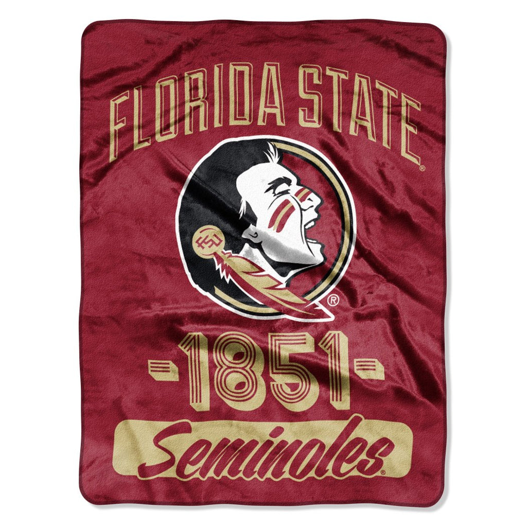 46 x 60 NCAA Seminoles Throw Blanket Red Brown College Theme Bedding Sports Patterned Collegiate Football Team Logo Fan Merchandise Athletic Team - Diamond Home USA