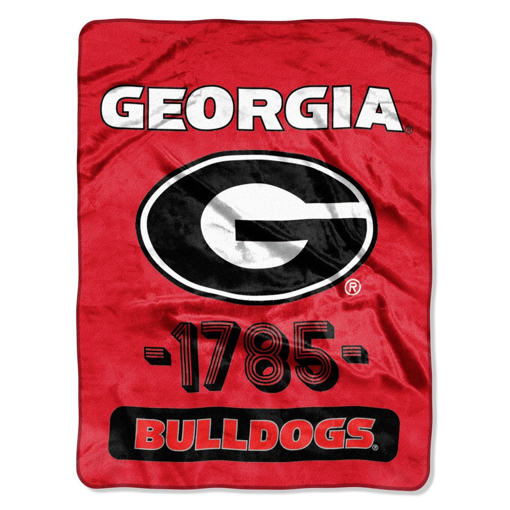 46 x 60 NCAA Bulldogs Throw Blanket Red White College Theme Bedding Sports Patterned Collegiate Football Team Logo Fan Merchandise Athletic Team - Diamond Home USA
