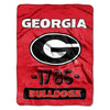 46 x 60 NCAA Bulldogs Throw Blanket Red White College Theme Bedding Sports Patterned Collegiate Football Team Logo Fan Merchandise Athletic Team - Diamond Home USA