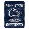 46 x 60 NCAA Nittany Lions Throw Blanket Blue White College Theme Bedding Sports Patterned Collegiate Football Team Logo Fan Merchandise Athletic Team - Diamond Home USA