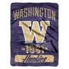46 x 60 NCAA Huskies Throw Blanket Purple White College Theme Bedding Sports Patterned Collegiate Football Team Logo Fan Merchandise Athletic Team - Diamond Home USA