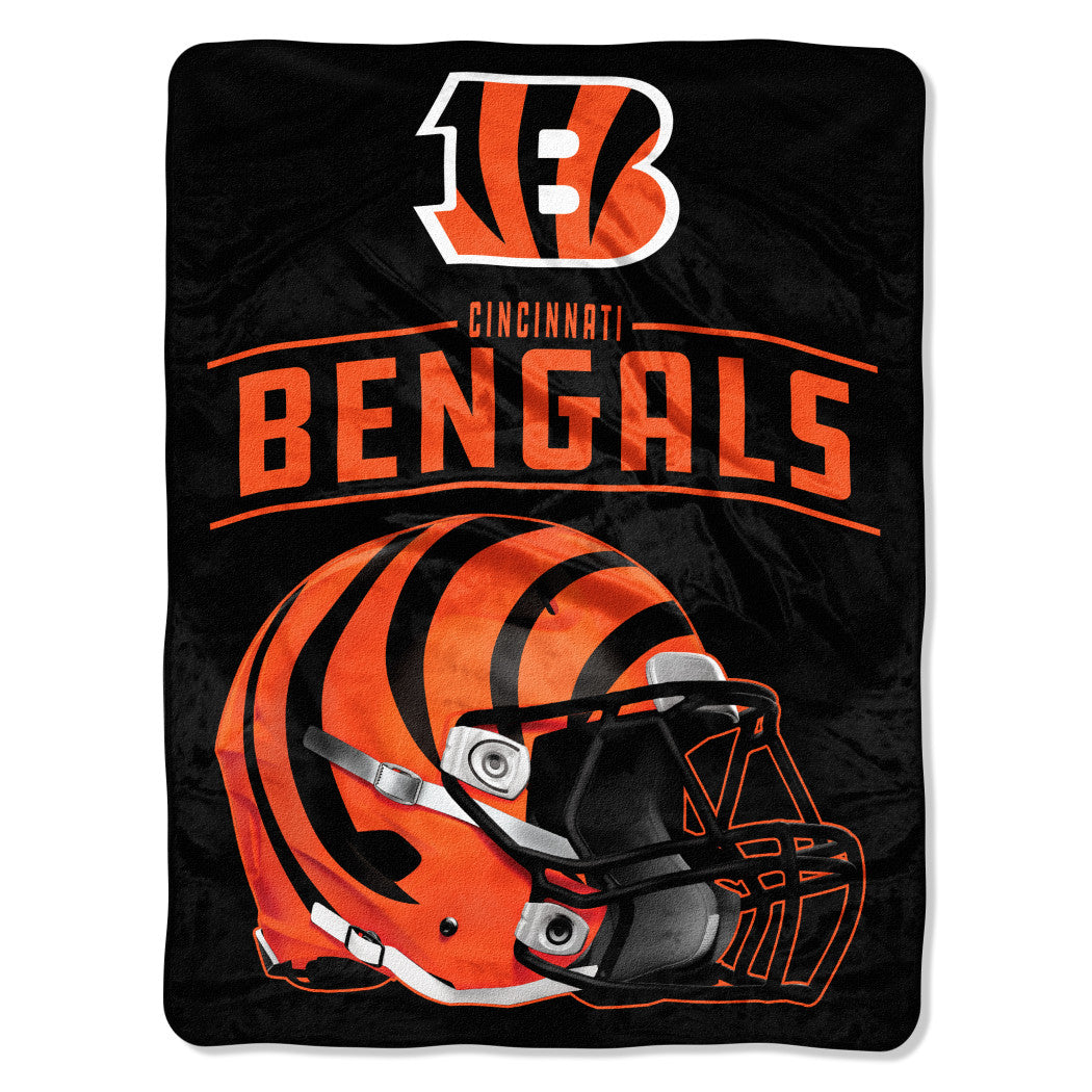 Nfl Bengals Throw Blanket 46 X 60 Inches Football Themed Bedding Sports Patterned Team Logo Fan Merchandise Athletic Team Spirit Fan Orange Black