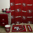 NFL 49ers Hand Towel 26 X 15 Inches Football Themed Applique Sports Patterned Team Logo Fan Merchandise Athletic Spirit Scarlet Gold Polyester - Diamond Home USA