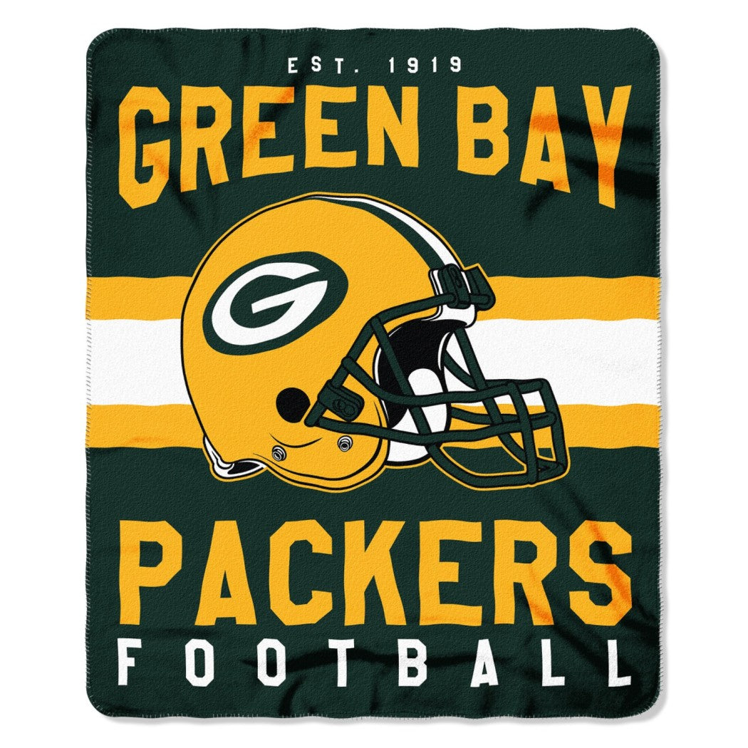 NFL Packers Throw Blanket 50 X 60 Inches Football Themed Bedding Sports Patterned Team Logo Fan Merchandise Athletic Team Spirit Fan Gold Dark Green