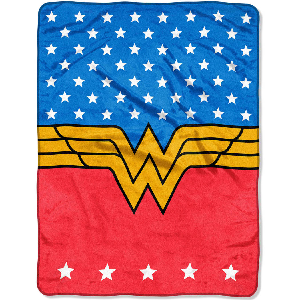 Girls Red Yellow Blue Wonder Woman Themed Blanket (60"L x 46"W) Princess Justice Child Superheroes Sofa Throw Extra Soft Warmth & Comfy Bedding