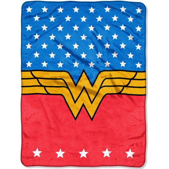 Girls Red Yellow Blue Wonder Woman Themed Blanket (60