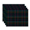 Plaid Pattern Placemats Set Elegant Geometric Pixel Checkered Design Modern Textured Rectangular Shape Place Mats All Seasons Easy Care Machine