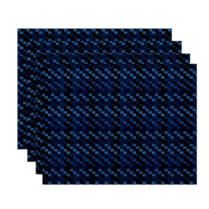 Plaid Pattern Placemats Set Elegant Geometric Pixel