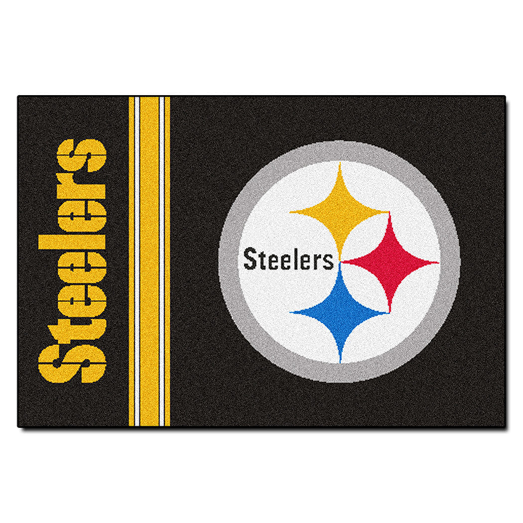 19" X 30" Inch NFL Steelers Door Mat Printed Logo Football Themed Sports Patterned Bathroom Kitchen Outdoor Carpet Area Rug Gift Fan Merchandise - Diamond Home USA
