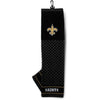 NFL Saints Golf Towel 16 X 22 Inches Football Themed Applique Sports Patterned Team Logo Fan Merchandise Athletic Spirit Black Old Gold White - Diamond Home USA