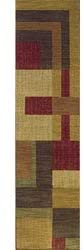 Red/Gold Contemporary Runner Rug 1'11