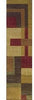 Red/Gold Contemporary Runner Rug 1'11" X 7'6" Red Geometric Modern Nylon Synthetic Contains Latex