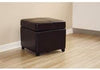 Brown Bi cast Leather Storage Ottoman Modern Contemporary Solid Square Foam Upholstered Casters