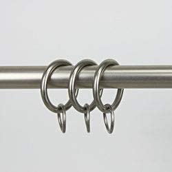 Satin Nickel 1 Inch Curtain Rings (Pack 10) Grey Metal Finish Silver