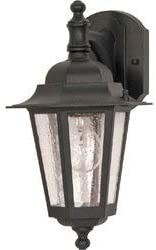 MISC 1 Light Textured Black W/Clear Seed Wall Lantern Traditional