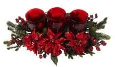 Poinsettia Berry Triple Silk Plant Polyester - Diamond Home USA