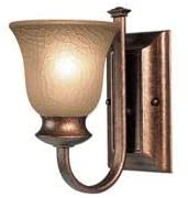 Unknown1 1 Light Marbled Bronze Wall Sconce Brown Rustic Glass Metal Wood