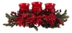 Poinsettia Berry Triple Silk Plant Polyester - Diamond Home USA