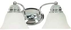 2 Light Polished Chrome Vanity White Transitional