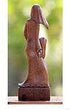 Wood 'Mother Daughter' Sculpture Handmade Indonesia Brown