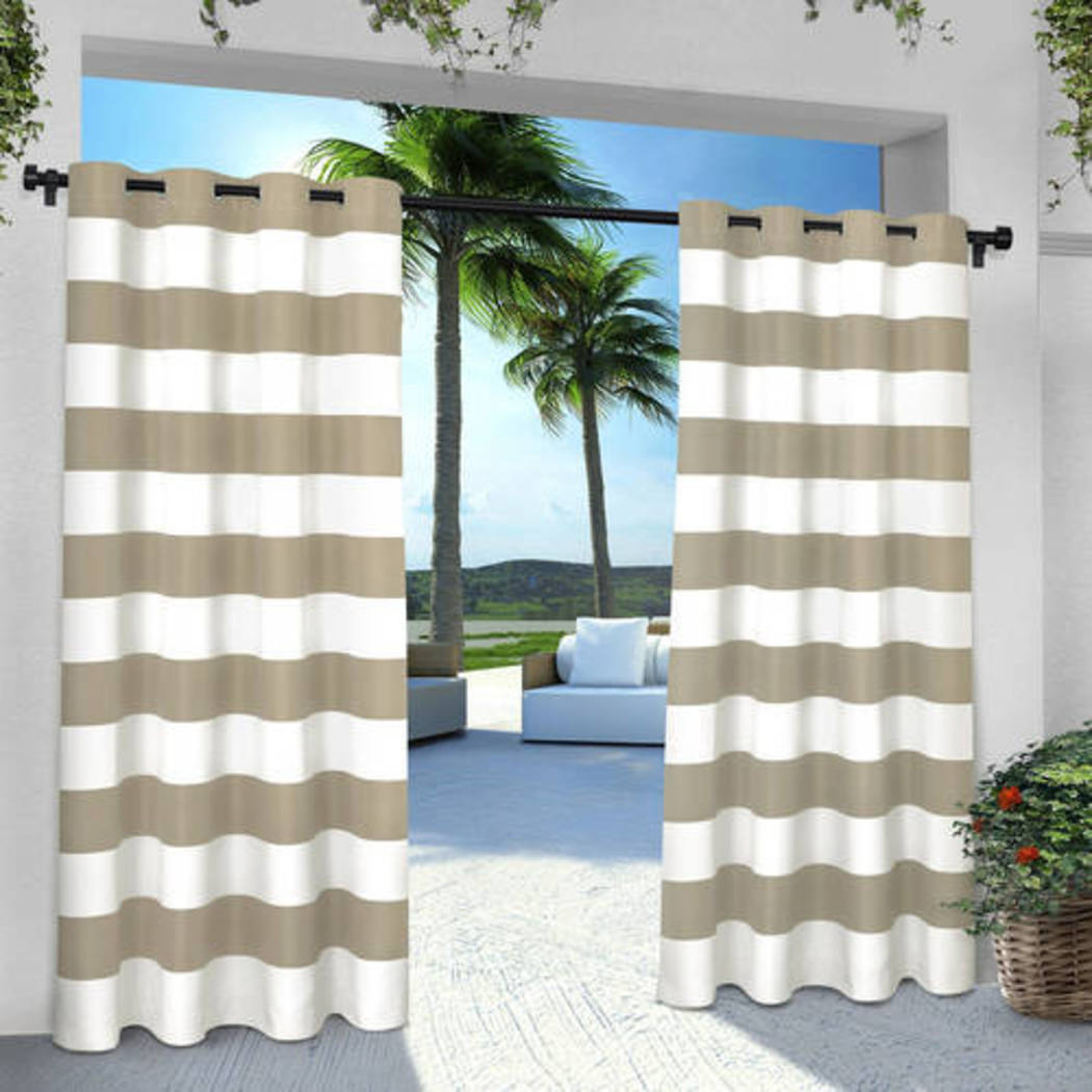 Outdoor Stripe Gazebo Curtain Striped Pattern Outside Window