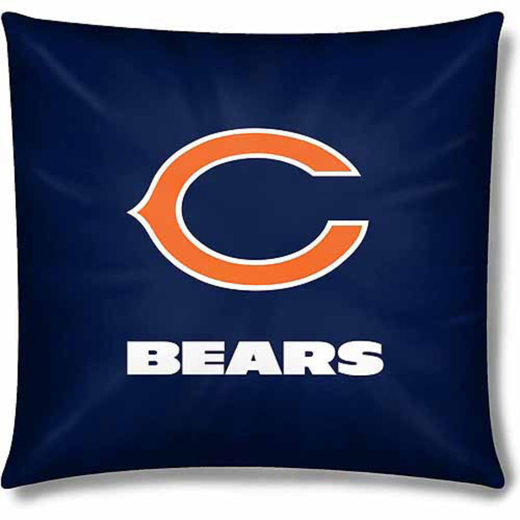 NFL Bears Throw Pillow 15 Inches Football Themed Accent Pillow Sofa Sports Patterned Team Color Logo Fan Merchandise Athletic Spirit White Burnt - Diamond Home USA