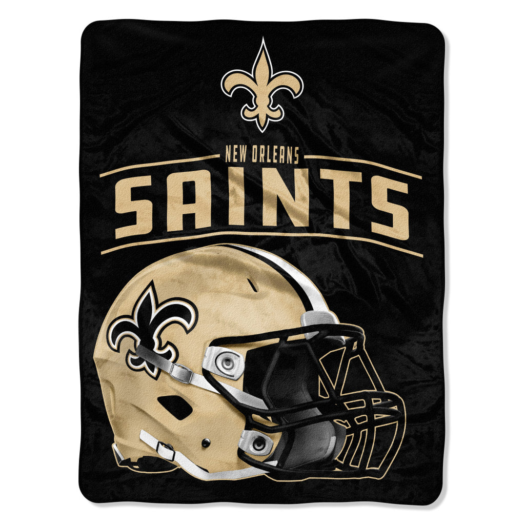 Nfl Saints Throw Blanket 46 X 60 Inches Football Themed Oversized Bedding Sports Patterned Team Logo Fan Merchandise Athletic Team Spirit Fan Gold