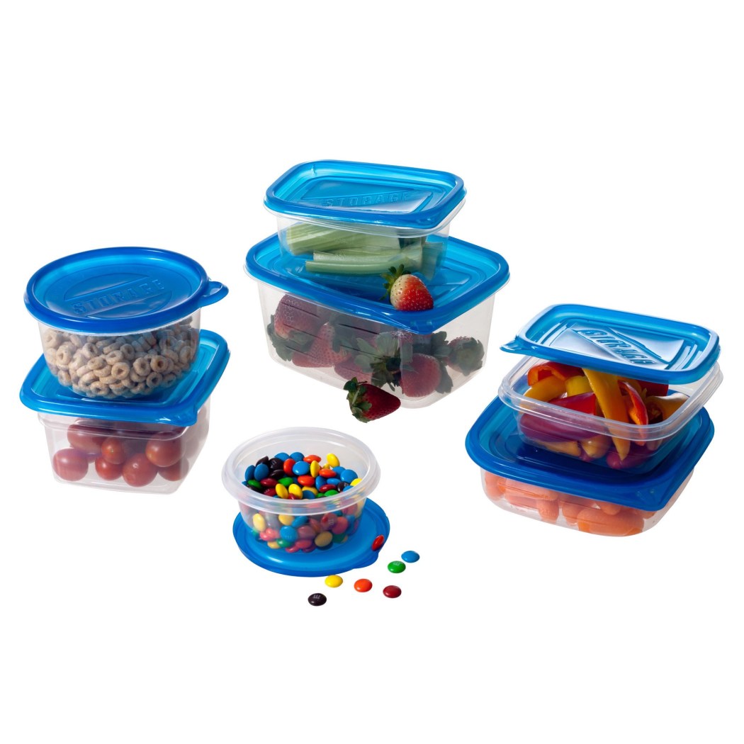 Blue Clear Food Containers Set Air Tight Lids Best Parties & Outdoor Activities Various Shapes & Sizes Dishwasher Safe Extra Space Food Easy Clean - Diamond Home USA
