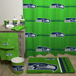 NFL Seahawks Bath Towel 25 X 50 Inches Football Themed Applique Shower Towel Sports Patterned Team Logo Fan Merchandise Athletic Spirit Blue Bright - Diamond Home USA