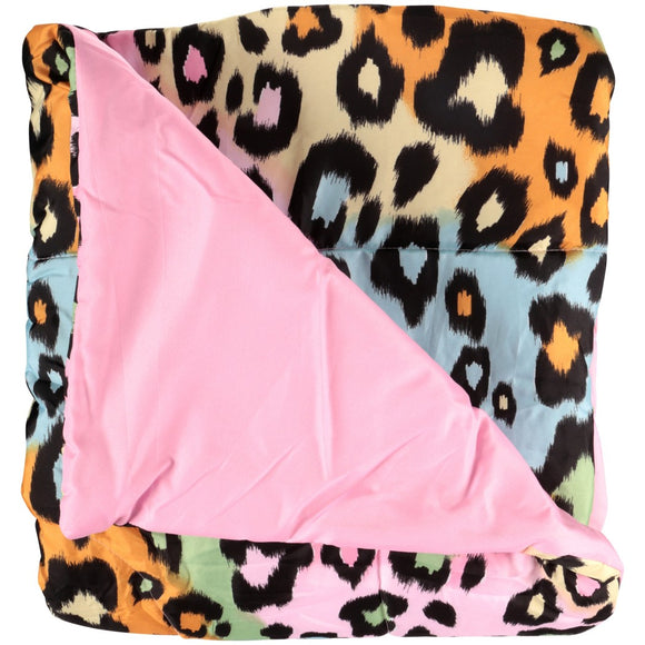Girls Rainbow Leopard Comforter Set Wild Cat Pattern Bedding Exotic Animal Vibra Pretty Safari