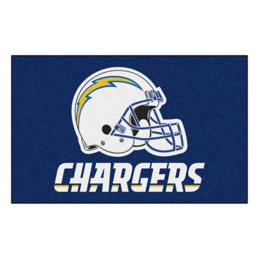 19" X 30" Inch NFL Chargers Door Mat Printed Logo Football Themed Sports Patterned Bathroom Kitchen Outdoor Carpet Area Rug Gift Fan Merchandise - Diamond Home USA
