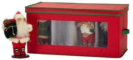 Figurine Holiday Vision Storage Box Chest Green Red Plastic Polyester - Diamond Home USA