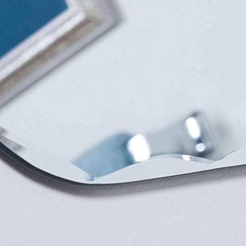 Frameless Oval Beveled Groove Mirror Silver /n Includes Hardware