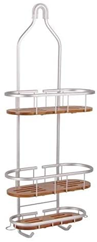 Tia Large Over Showerhead Rustproof Shower Caddy Teak