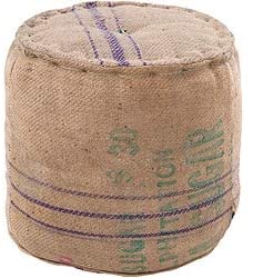 Decorative Tan Pouf Brown Purple Stripe Mission Craftsman