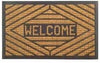 Welcome Coir Stripe Door Mat (30 X 18) 30 18 Black Traditional Rectangle All Weather