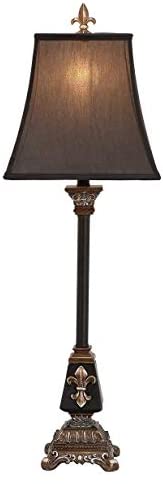 Polystone Decorative Lamp Black Brown Traditional Resin 2 Piece - Diamond Home USA