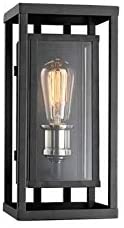 Showcase Black Brushed Nickel 1 Light Wall Lantern Modern