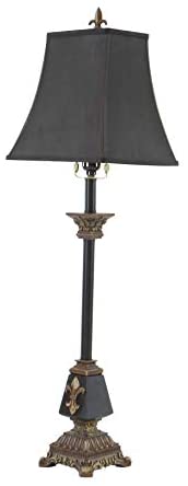 Polystone Decorative Lamp Black Brown Traditional Resin 2 Piece - Diamond Home USA