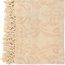 Woven Viscose Throw Blanket (50 X 70) Off/White Solid Color Modern Contemporary Victorian Rayon from Bamboo